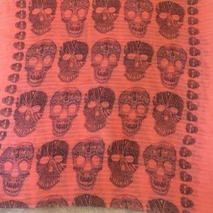 Sugar skull infinity scarf, coral